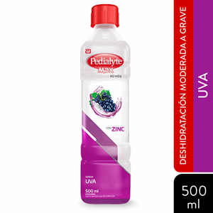 Pedialyte Max 60 Meq Con Zinc  Sabor Uva X 500 Ml - Pedialyte