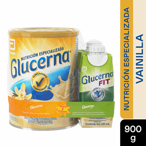 Glucerna Polvo Sabor Vainilla X 900 G + Gratis 3 Glucerna Fit Liquido Vainilla Tetrap X 330 Ml - Glucerna