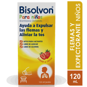 Bisolvon Niños Jarabe Sabor Fresa Frascox 120 Ml - Bisolvon