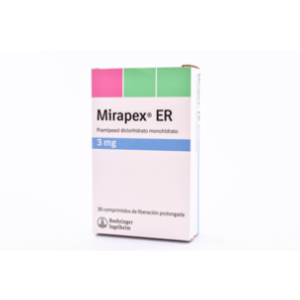Mirapex Er 3 Mg X 30 Comprimidos. - Mirapex