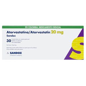 Atorvastatina Sandoz 20 Mg Caja X 30 Comprimidos Recubiertos - Sandoz