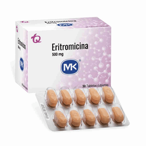 Eritromicina Mk 500 Mg Caja X 50 Tabletas Cubiertas - Mk