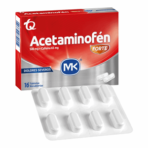 Acetaminofen Forte Mk 500/65 Mg Caja X 16 Tabletas Cubiertas - Acetaminofen  Forte