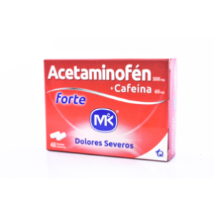 Acetaminofen Forte Mk 500/65 Mg Caja X 48 Tabletas Cubiertas - Mk