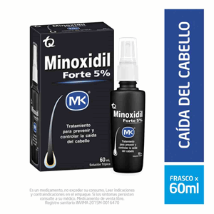 Minoxidil Forte 5% Solucion Topica Frasco X 60 Ml Con Valvula - Mk