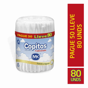 Copitos Mk Hisopos De Algodon (pague 50 Lleve 80 Undidades) - Mk