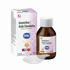 Amoxicilina + Acido Clavulanico Mk 250/62.5 Mg/5 Ml Polvo Suspension Oral Frasco X 100 Ml - Mk