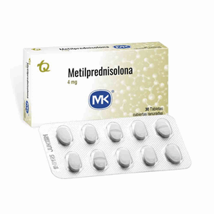 Metilprednisolona Mk 4 Mg X 30 Tabl Cubiertas Ranuradas - Metilprednisolona  Mk