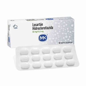 Losartan/hidroclorotiazida Mk 50/12.5 Mg Caja X 30 Tabletas Cubiertas - Sin Asignar