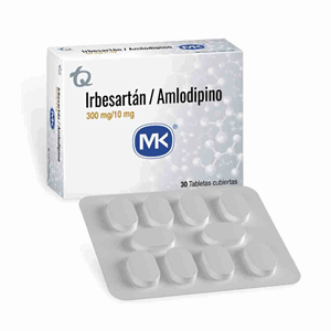 Irbesartan/amlodipino Mk 300/10 Mg Caja X 30 Tabletas Cubiertas - Sin Asignar