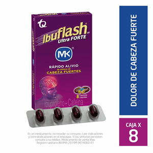 Ibuflash Ultra Forte Mk 400/65 Mg Caja X 8 Capsulas Liquidas - Sin Asignar