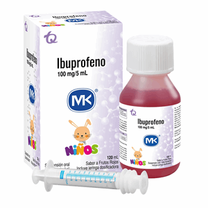 Ibuprofeno 100 Mg/5 Ml Mk Niños Susp Oral Fco X 120 Ml C/jeringa Dosificadora - Sin Asignar