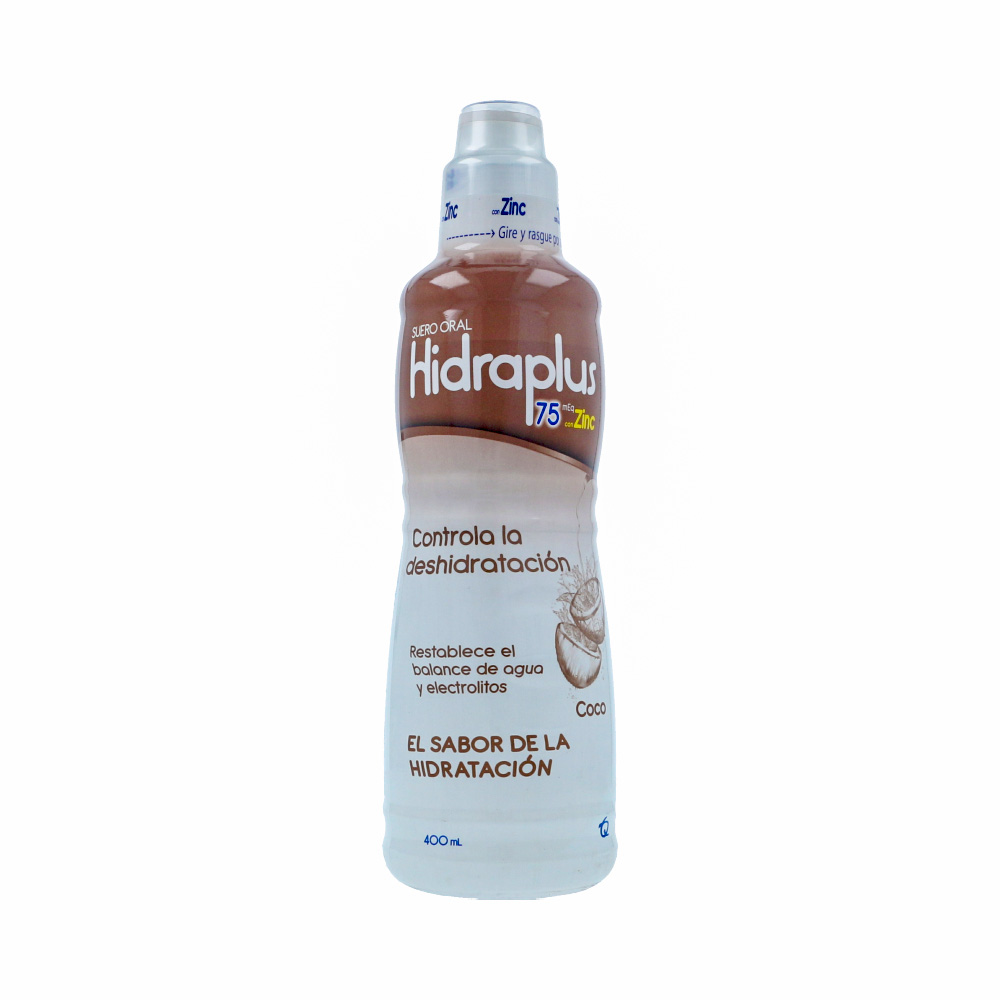 Hidraplus 75 Suero Oral Sabor Coco Con Zinc Frasco X 400 Ml - Hidraplus