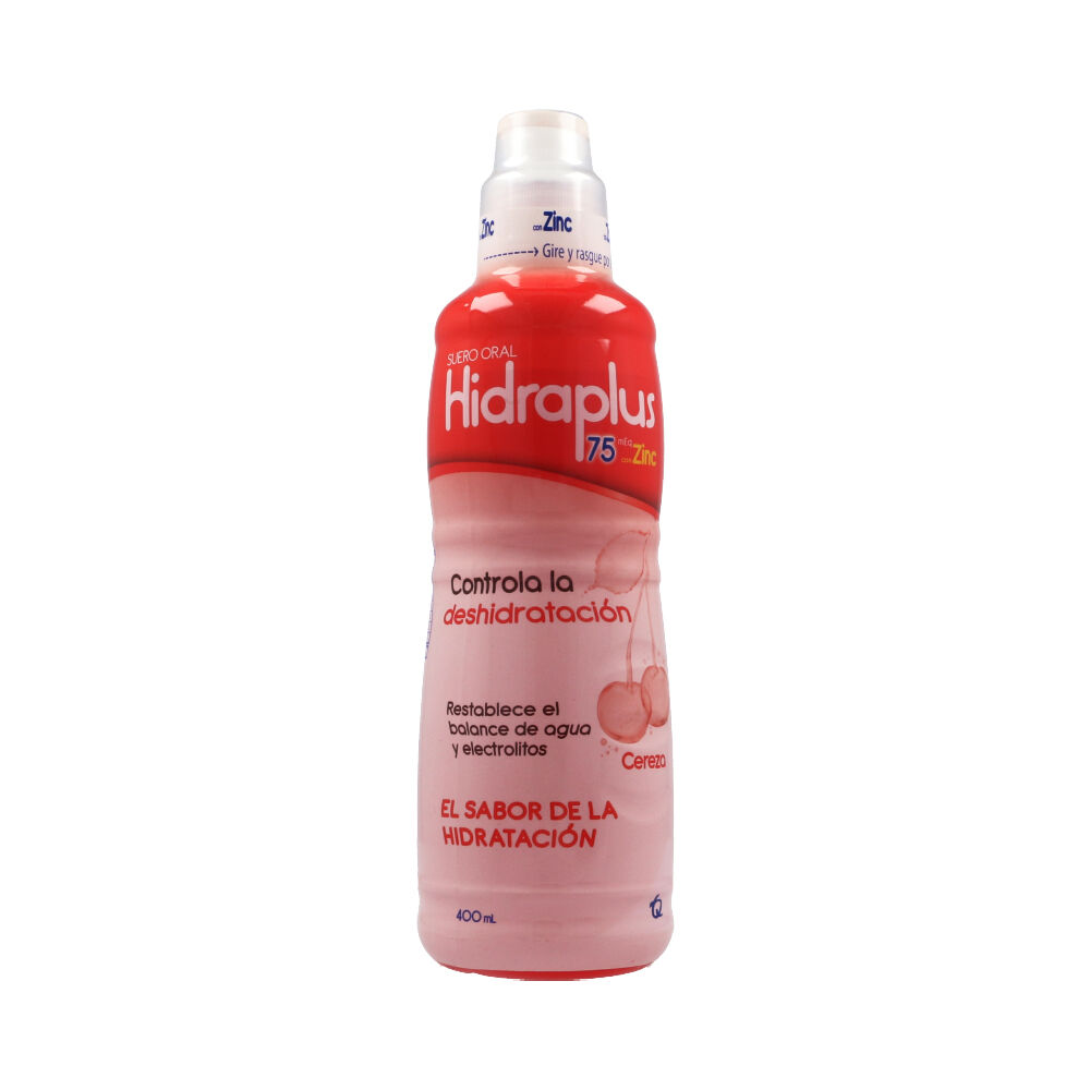 Hidraplus 75 Suero Oral Con Zinc Sabor Cereza Frasco X 400 Ml - Hidraplus