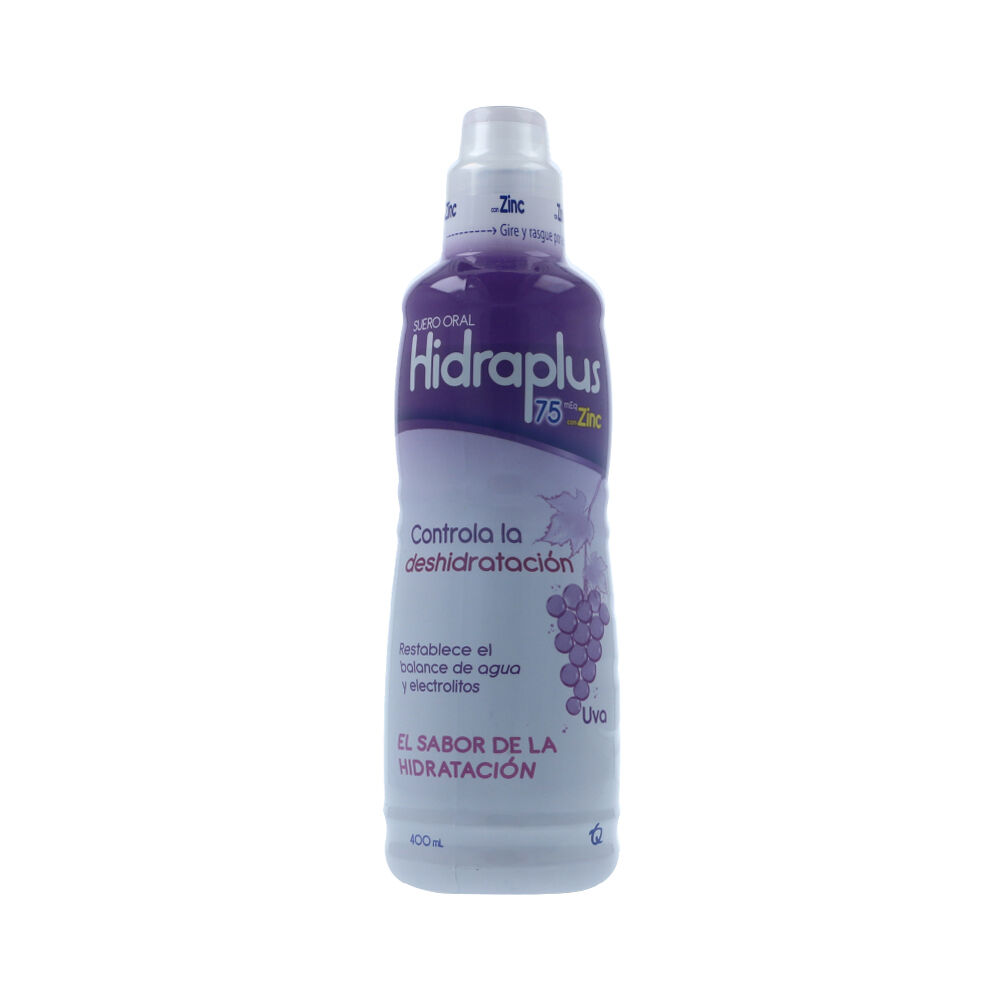 Hidraplus 75 Zinc Suero Oral Sabor Uva  X 400 Ml - Hidraplus