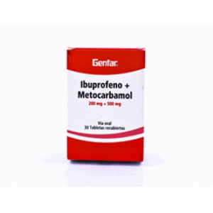Ibuprofeno Metacarbamol Genfar 200/500 Mg Caja X 30 Tabletas Recubiertas - Genfar