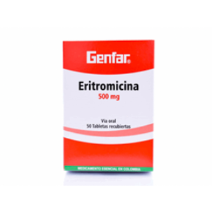 Eritromicina G-far 500 Mg X 50 Tabletas - Eritromicina  Gf