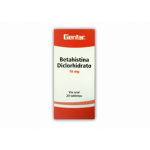 Betahistina Diclorhidrato G-far 16 Mg Caja X 20 Tabletas - Betahistina  Gf