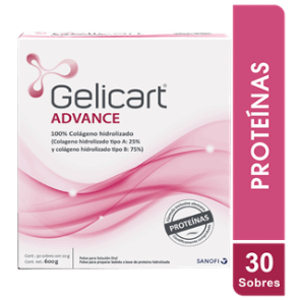 Gelicart Advance Colágeno Hidrolizado 25/75% Caja X 30 Sobres De 20 Gr Suplemento Dietario - Gelicart