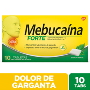 Mebucaina Forte 2/1 Mg Menta Caja X 10 Tabletas Orodispersables - Mebucaina