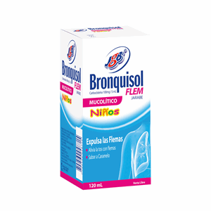 Bronquisol Flem 100 Mg / 5 Ml Jarabe Niños Sabor Caramelo Frasco X 120 Ml - Jgb