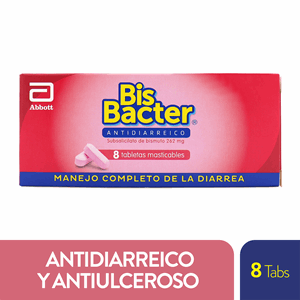 Bisbacter 262 Mg Caja X 8 Tabletas Masticables - Bisbacter
