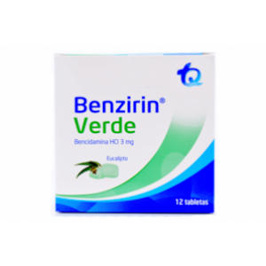 Benzirin Verde 3 Mg Eucalipto Caja X 12 Tabletas - Benzirin