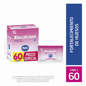 Biocalcium D Polvo Efervecente Caja X 60 Sobres (precio Especial) - Biocalcium