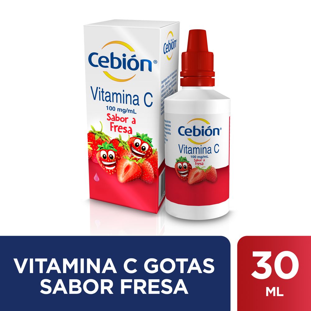 Vitamina C Gotas Cebion Sabor Fresa  X  30 Ml - Cebion