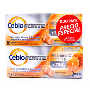 Cebio Forte Efervecente Naranja Duo Pack X 20 Tabletas Precio Especial  - Cebion