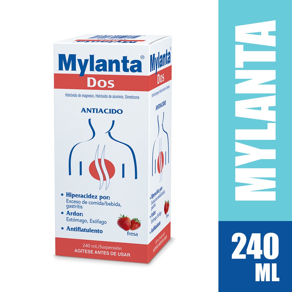 Mylanta Dos Liquida Sabor Fresa Frasco X 240 Ml - Mylanta