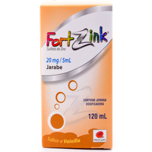 Fortzink 20 Mg/5 Ml Jarabe Vainilla Fco X 120 Ml (202508) - Fortzinc