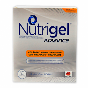Nutrigel Advance 10g/500mg/1000 Ui Sabor  Mandarina Polvo X 30 Sobres De 10.9 Gr (2025 - Nutrigel  Advance