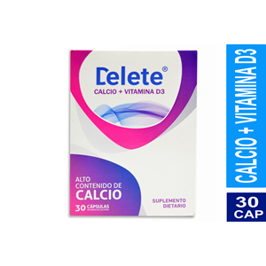 Delete Calcio   Vitamina D3 Caja X 30 Softgel Suplemento Dietario - Delete