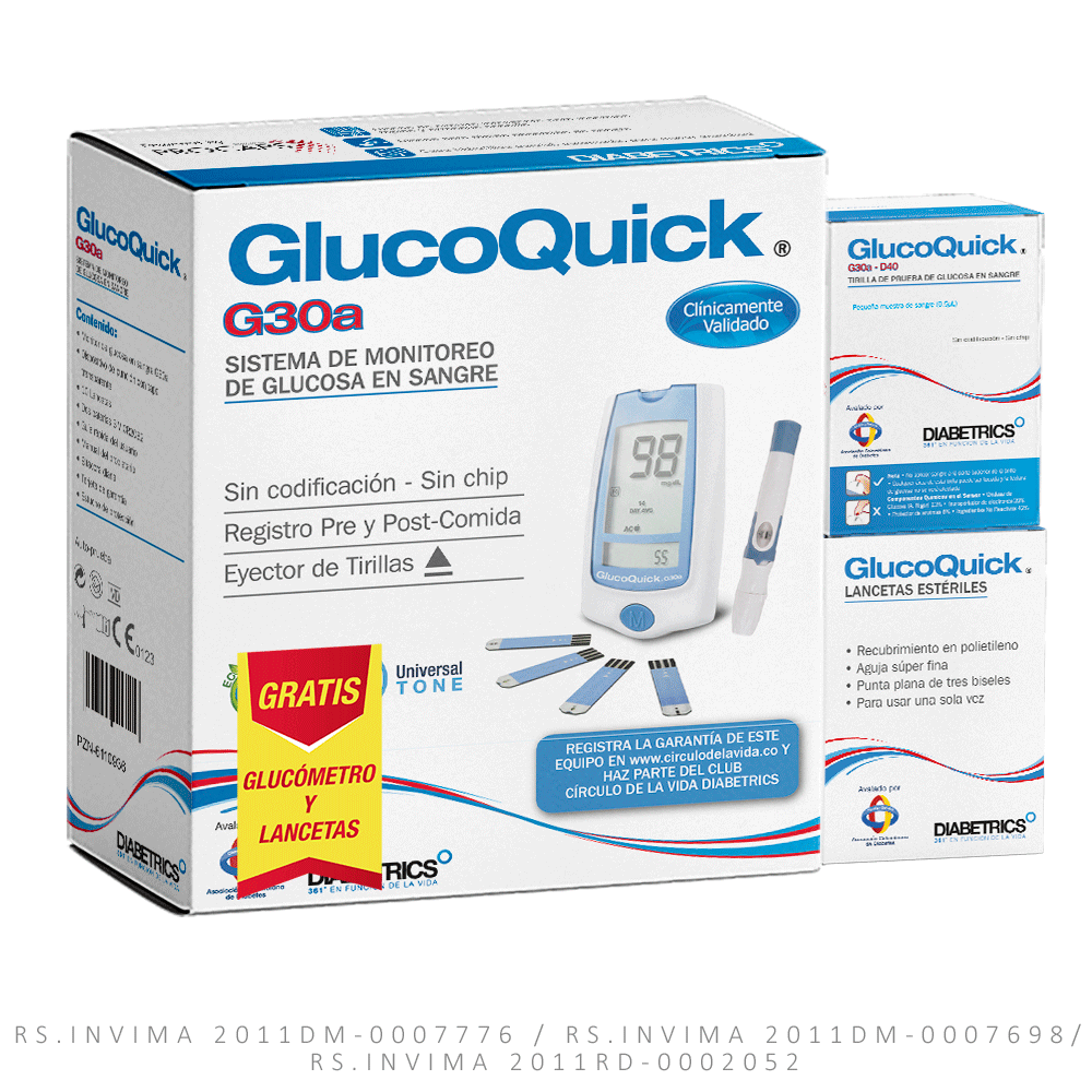 Glucoquick G30a Tiras X 50 Undidades (gratis Glucometro   Lancetas X 50 Unidades) - Glucoquick 