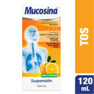 Mucosina Suspension Sabor A Naranja Frasco X 120 Ml - Mucosina