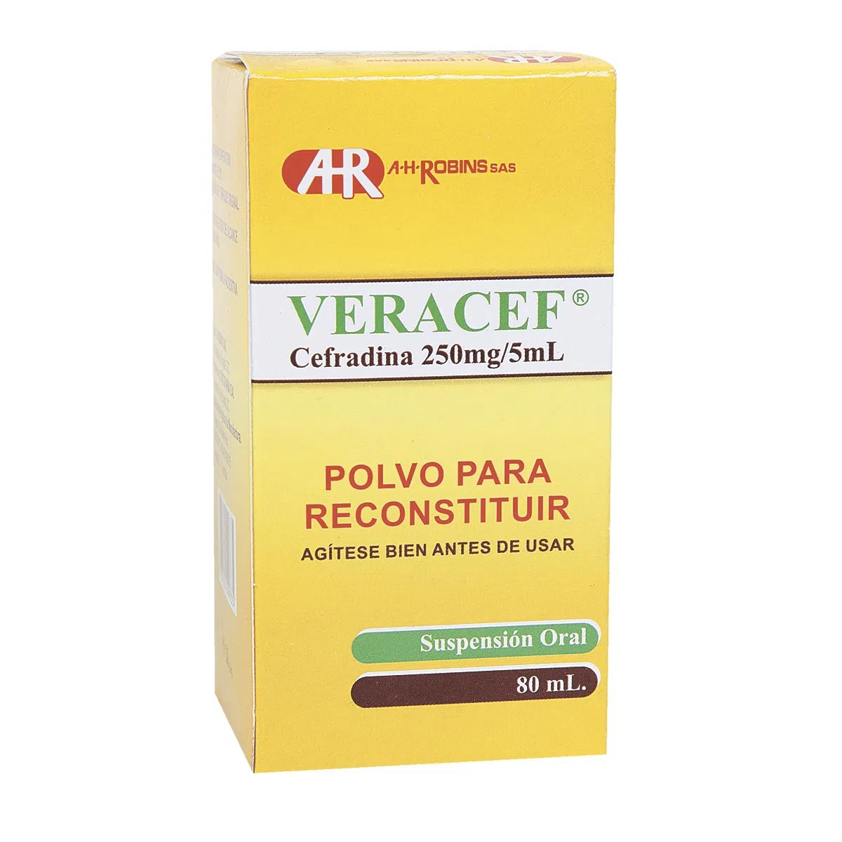Veracef 250 Mg / 5ml Suspención Frasco X 80 Ml - Veracef