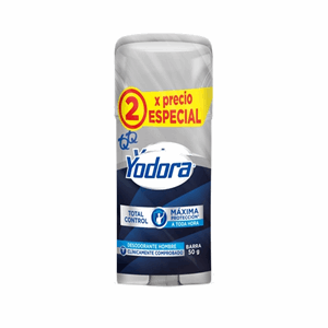 Desodorante Yodora Total Control Hombre Barra 2 X 50 Gr Precio Especial - Yodora