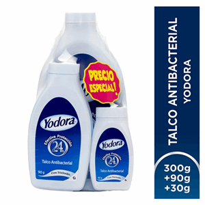 Talco Yodora Antibacterial X 300 G (+ Talco X 90 G + Talco X 30 G Precio Especial) - Yodora