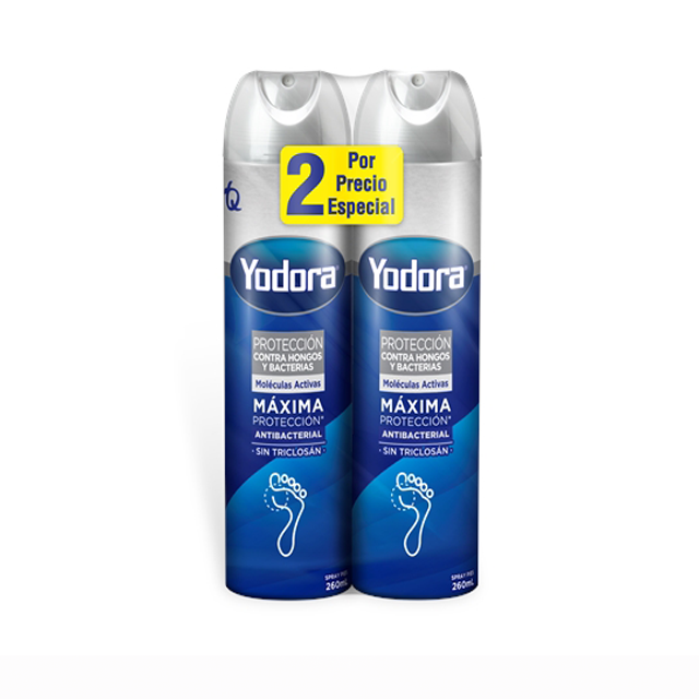 Yodora Desod Pies Antibact Spray Lata 2 X 260 Ml P/especial - Sin Asignar