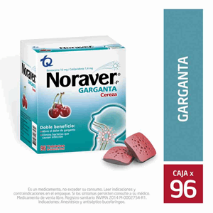 Noraver-p Garganta  Sabor Cereza X 96 Tabletas - Noraver