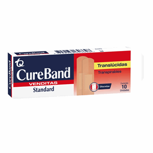 Curas Venditas Standar Traslucidas Caja X 10 Unidades - Cure Band