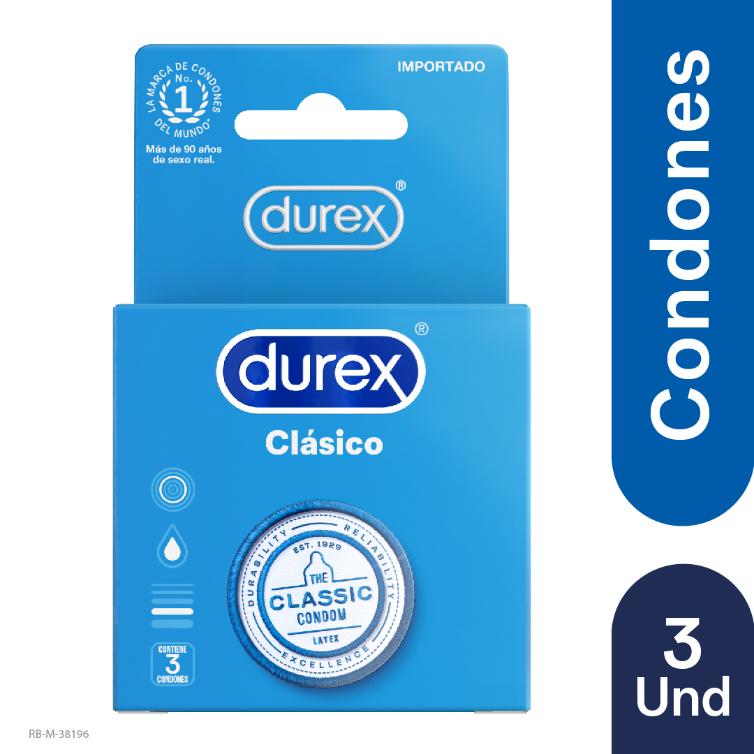 Condon Durex Clasico Caja X 3 Unidades - Durex