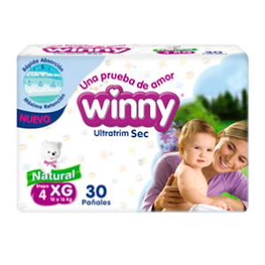 Pañal Winny Ultratrim Sec Etapa 4 X 30 Unidades Tradicional - Winny