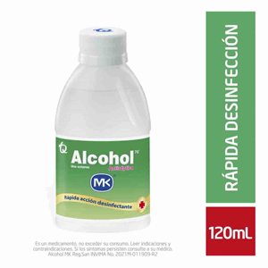 Alcohol Antiseptico Mk Frasco X 120 Ml - Mk