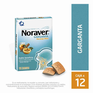 Noraver Garganta Naranja Miel X 12 Pastillas - Noraver