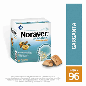 Noraver P Garganta Sabor Naranja Miel X 96 Pastillas - Noraver