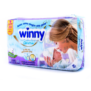 Pañal Winny Ultratrim Gold Sensitive Etapa 0 X 30 Unidades (gratis Toallitas  X10) - Winny