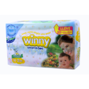 Pañal Winny Ultratrim Sec Etapa 2 X 30 ( Gratis Toallitas X 20 Unidades) - Winny