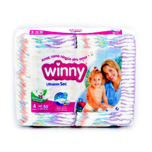 Pañal Winny Ultratrim Sec Etapa 4 Xg X 50 Unidades - Winny